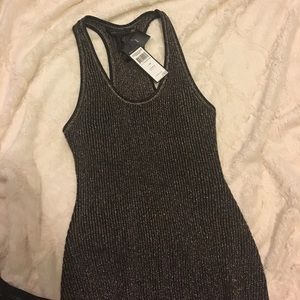 BCBG Racerbock Metalic Knit Dress